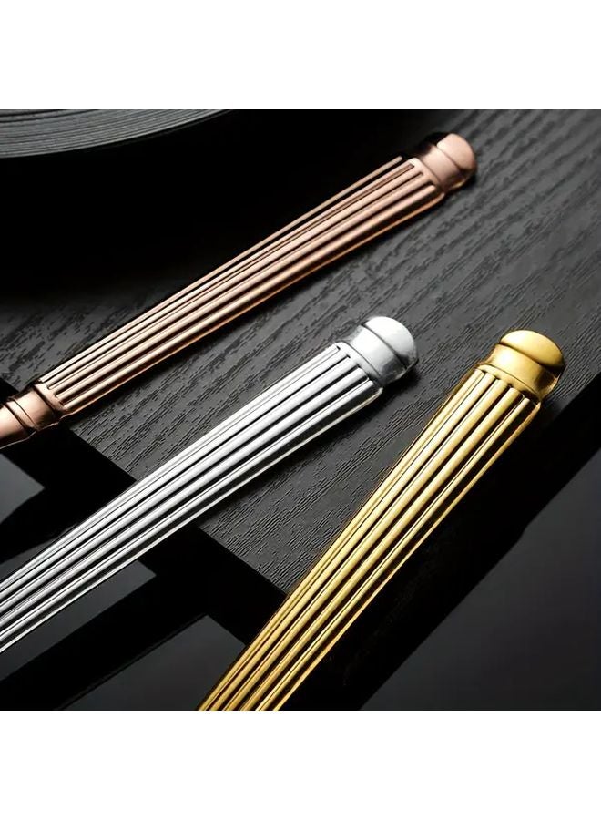 20pcs Silvery Stainless Steel Flatware Set with Roman Column Handles for Dining Wedding Party - Image 5